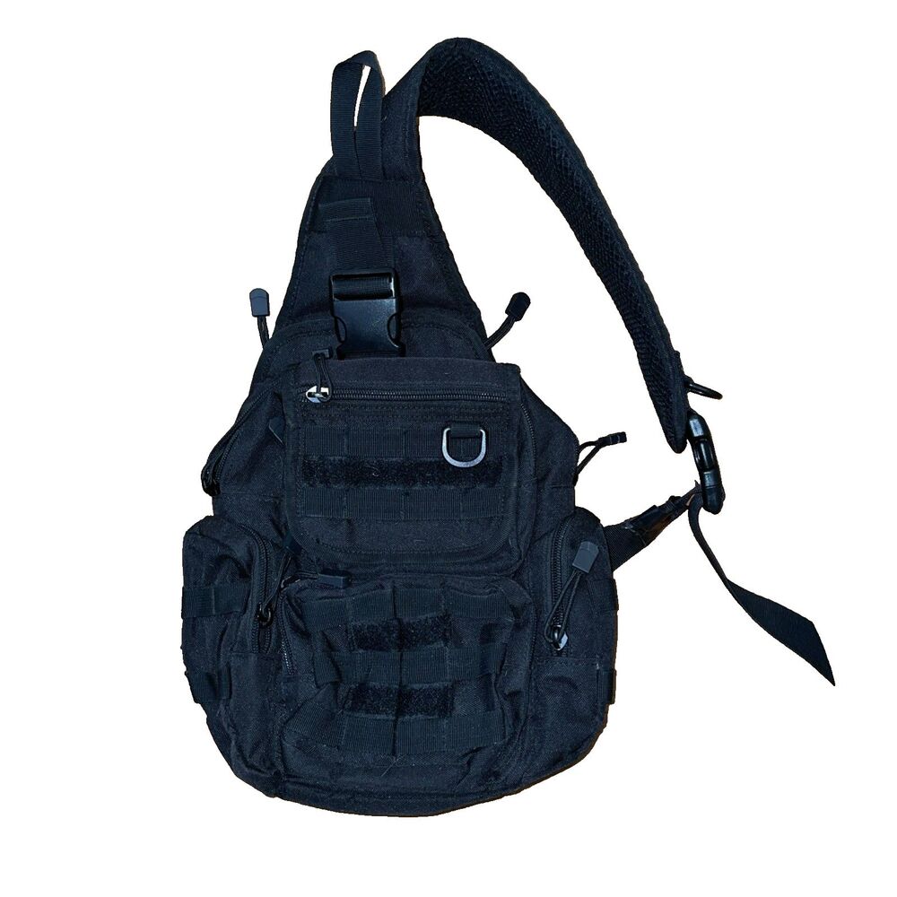 G4Free Tactical Sling Bag Backpack Small Crossbody Shoulder Pack Black